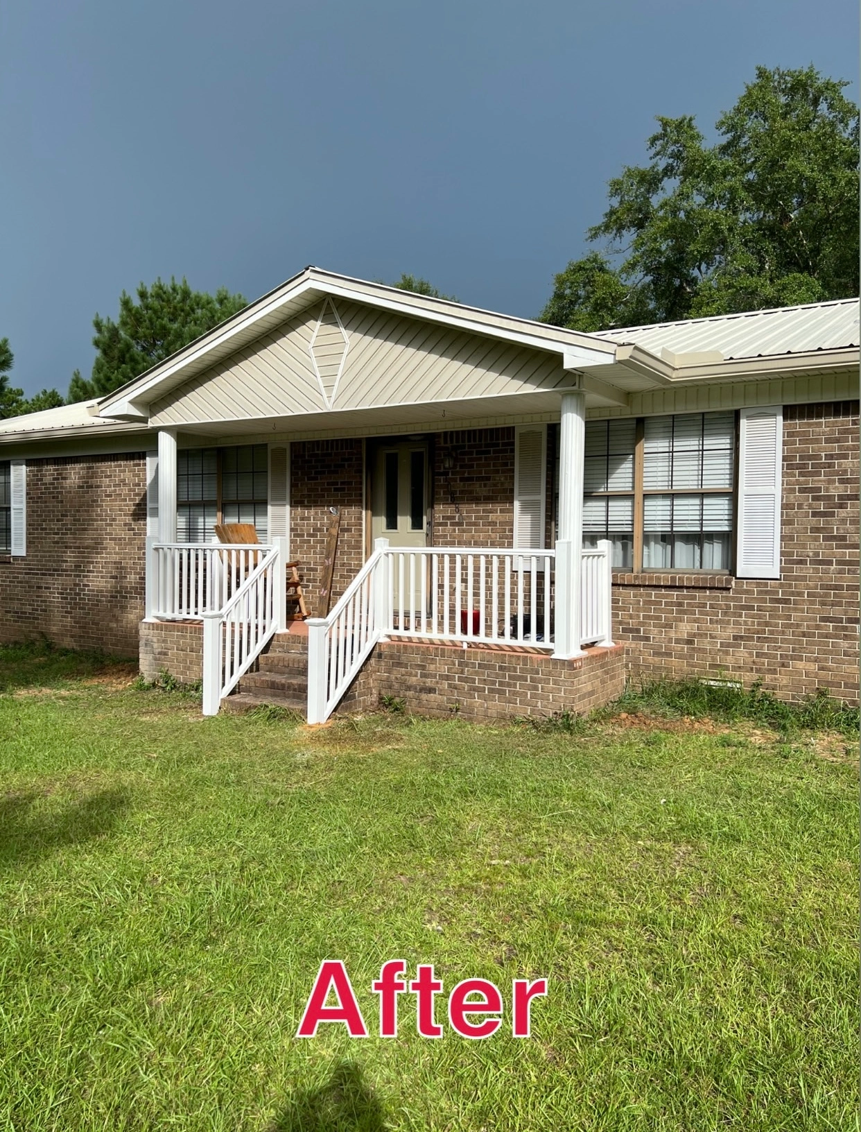 Full porch railing install